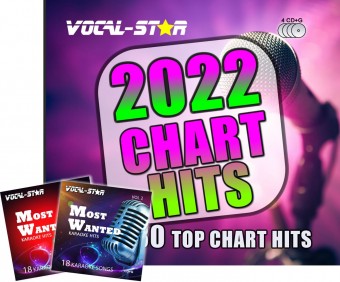 VOCAL-STAR 2022 KARAOKE CHART HITS 80 SONGS ON 4 CDG DISCS - Plus 36 Free Songs image