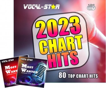 Vocal-Star 2023 Karaoke Hits, 80 Songs on 4 CDG Discs (2 Bonus Songs)  - Plus 36 Free Songs image