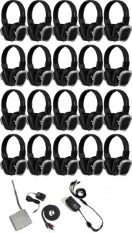 20 x Vocal-Star Silent Disco Party Wireless Headphones & Transmitter image