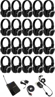 20 x Vocal-Star Silent Disco Party Wireless Headphones & Transmitter image