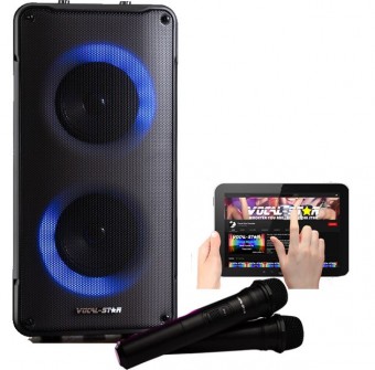Vocal-Star VS-355BT Portable Karaoke Machine With Bluetooth & 2 Wireless Microphones image