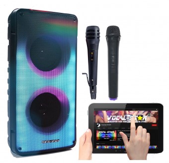 Vocal-Star VS-355BT Portable Karaoke Machine With Bluetooth & 2 Microphones image