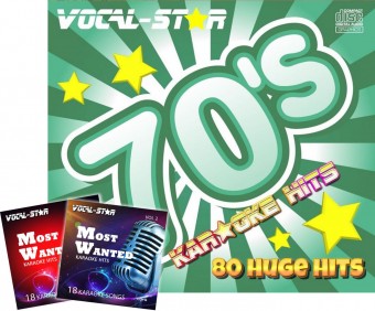 VOCAL-STAR 70S KARAOKE HITS DISC SET 4 CDG DISCS 80 SONGS - Plus 36 Free Songs image