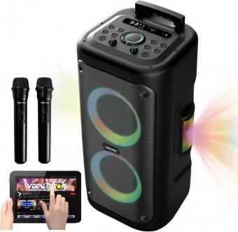 VS-Phoenix Portable Karaoke Machine With Bluetooth, 2 Wireless Microphones, Amazing Light Effects, image