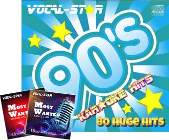 VOCAL-STAR 90S KARAOKE HITS DISC SET 4 CDG DISCS 80 SONGS - Plus 36 Free Songs image