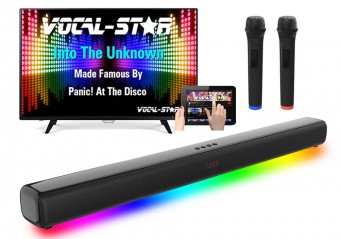 VS-VocalBar Karaoke Machine Soundbar With 2 UHF Wireless Microphones and Light Effects image