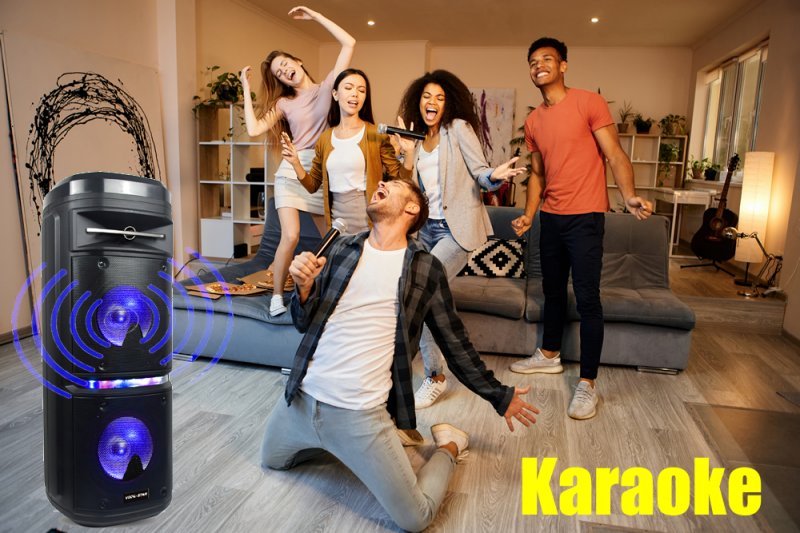 Vocal-Star VS-275 Karaoke Machine Inc Bluetooth, Led Light Effects 2 Mics  XD348